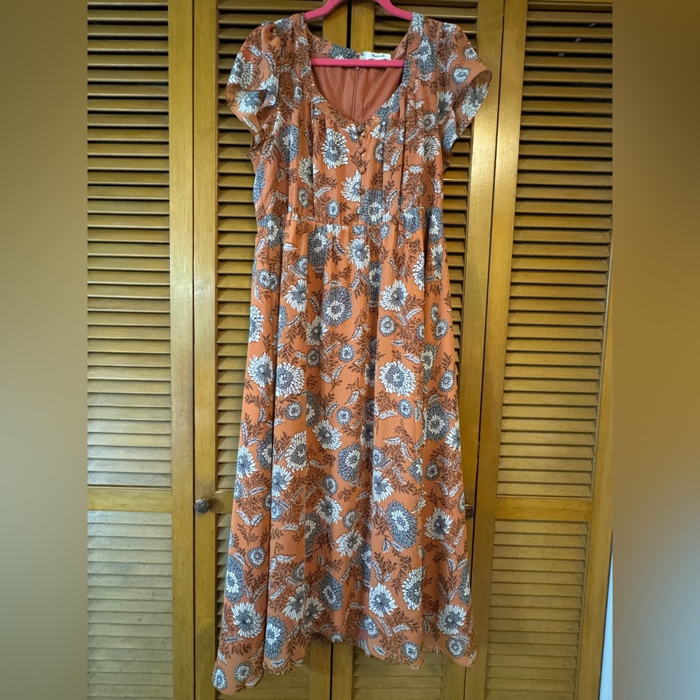 Madewell Orange Floral Maxi Dress
